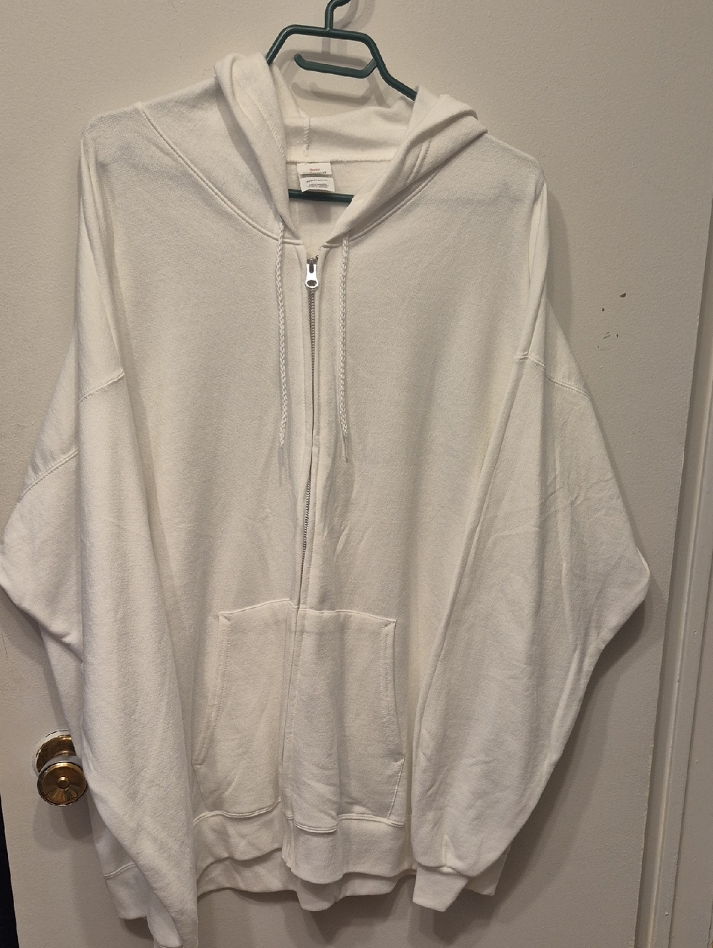 NWOT Sz 2XL Hanes White EcoSmart Hoodie